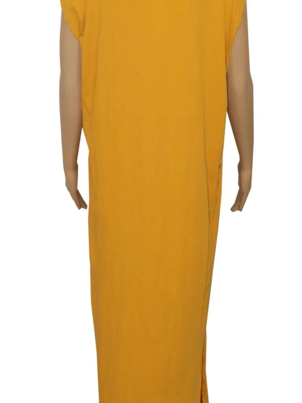 Free People All Day Long Midi T-Shirt Dress Mustard Cap Sleeve Pullover New XS